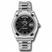 Day-Date II Black Concentric Dial Platinum President 218206BKCAP